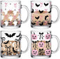 Tioncy 4 Pcs Halloween Coffee Mugs 12 oz Pink Pumpkin Glass Cups by Tioncy