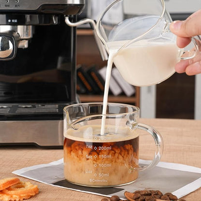 BCnmviku Espresso Cup Measuring Cup Triple Pitcher Milk Cup 250ML/8.5OZ - Image 5
