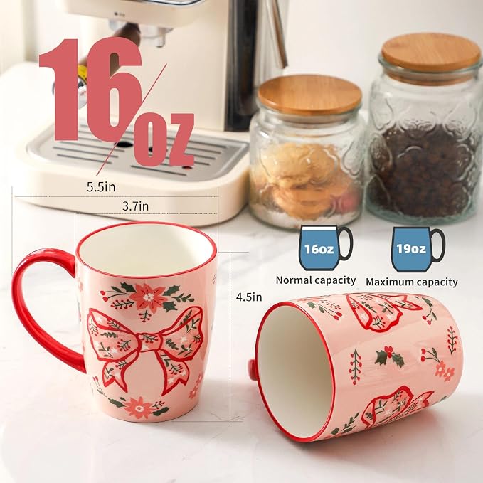 HASENSE Coffee Mugs Set of 4, 16oz Ceramic Cups - Image 2
