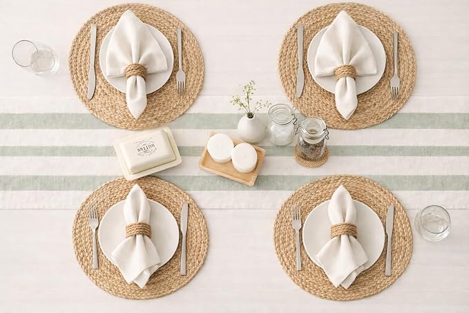 Round Woven Jute Braided Placemats, 14 Inch | Farmhouse, All Natural - Image 2