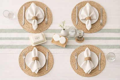 Round Woven Jute Braided Placemats, 14 Inch | Farmhouse, All Natural - Image 2