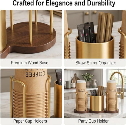 Coffee Station Organizer with Straw & Stirrer Storage Caddy - Image 3
