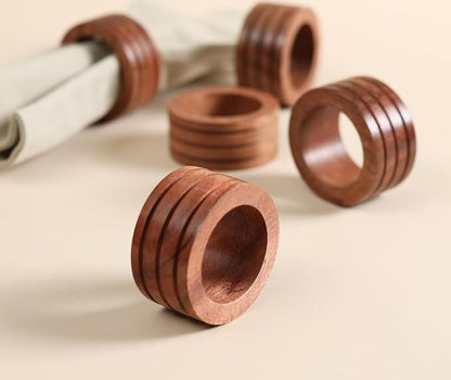 Handcrafted Wooden Napkin Rings, Hardwood Dinner Napkin Holders Set of 12 - Image 6