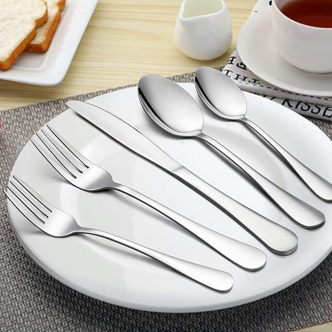 LIANYU 10 Piece Silverware Flatware Set - Image 7