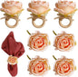 Flower Napkin Rings Set of 8, Handmade Rose Napkin Holder by Getfitsoo