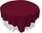 LA Linen Polyester Poplin Washable Square Tablecloth, Stain and Wrinkle Resistant Table Cover, 90 by 90-Inch, Cranberry, (TCpop90x90_CranberryP28)