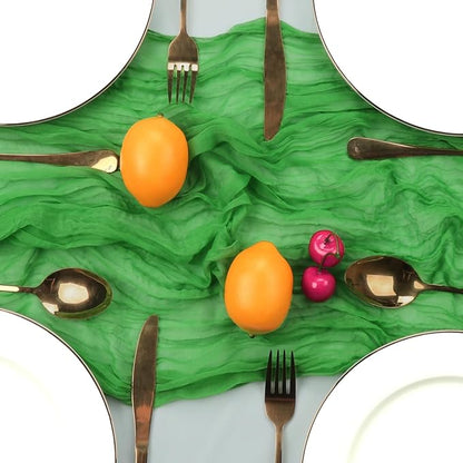 6 Pack Green Cheesecloth Table Runner 35 x 120 Inch | Boho Gauze Fabric - Image 6