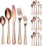 20 Pieces Rose Gold Flatware Set by A%C2%B7HOUSEWARE