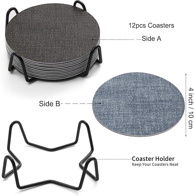 Faux Leather Drink Coasters - Image 9