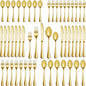 40 Pcs Gold Silverware Set Service for 8, Premium Stainless Steel Flatware Set, Cutlery Utensil Set, Durable Home Kitchen Eating Tableware Set, Include Fork Knife Spoon Set, Dishwasher Safe