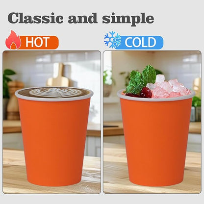 120 Pack 9 oz Disposable Orange Paper Cups - Image 3