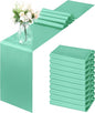 Horbaunal 12 Pack Aqua Satin Table Runner 12 x 108 Inch | Smooth Table Runners by Horbaunal