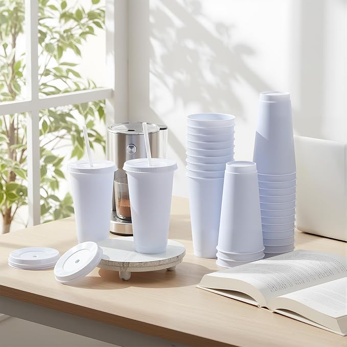 Honeydak 30 Pack Tumbler with Straw and Lid Bulk Cups - Image 2