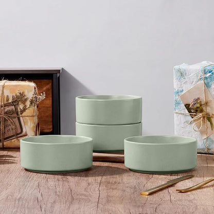 E-far Cereal Bowls Set of 4, 25oz Ceramic Deep Soup Bowls - Image 7