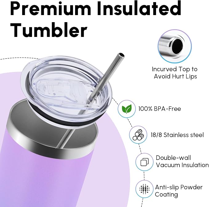 Volhoply 4 Pack Skinny Tumblers - Image 3