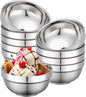Stainless Steel Bowls Bulk, 10 Pack 4.5in 12.8oz 380ml Mini Small SUS304 Double Wall Insulated Stackable Metal Eating Bowl Containers for Restaurant Serving Snacks Ice Cream Soup Cereal Rice