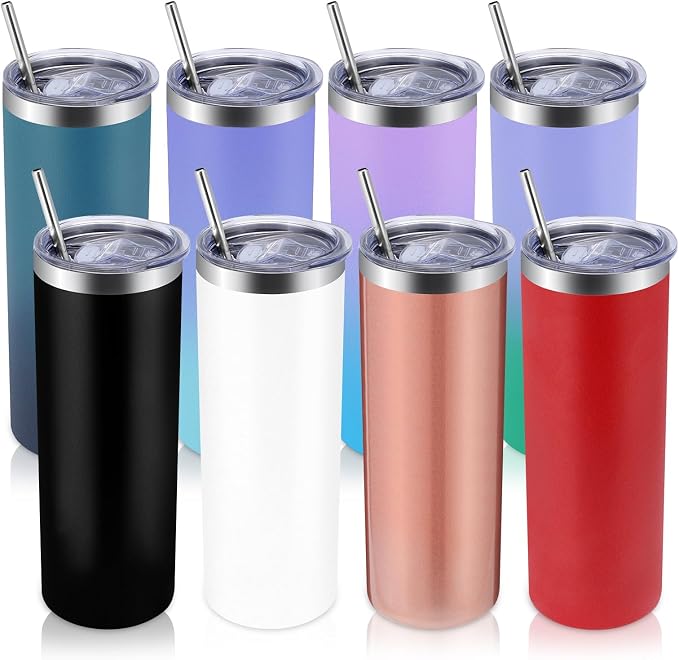 Volhoply 8 Pack Skinny Tumblers by LiveFully%EF%BC%8CDrinkFreely%E2%80%94KeepGoingwithVolhoply%EF%BC%81