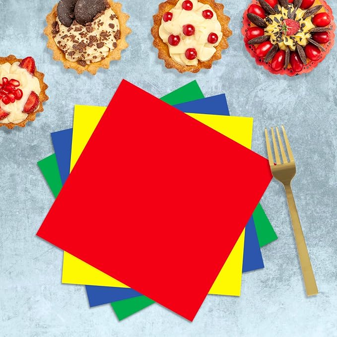 Oigco 60 PCS Colorful Paper Plates, Pastel Plates and Napkins, Rainbow - Image 5