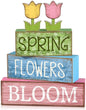 Moucuny 4 Pcs Spring Table Decor Wooden Tulip Spring Tiered Tray Decor Flowers by Moucuny