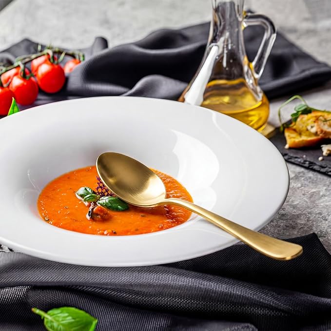 LIANYU 20 Piece Matte Gold Silverware Set, Stainless Steel Gold Flatware | - Image 3