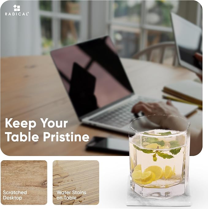 Radicaln Square Marble Coasters Set of 6 - Image 4