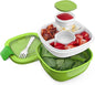 Bentgo Salad Container - 54 oz Bowl with 4-Compartment Toppings Tray, Leak-Proof Dressing Container, Reusable Fork, BPA-Free Lunch Box for Meal Prep & Food Storage; Removable Bento Tray (Green)