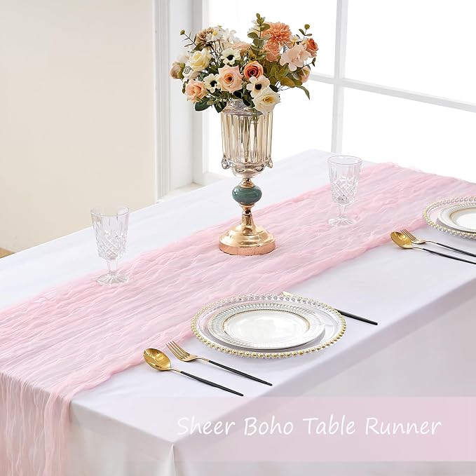 Pink Cheesecloth Table Runner Summer Halloween Christmas 10Ft Cheese Cloth - Image 6