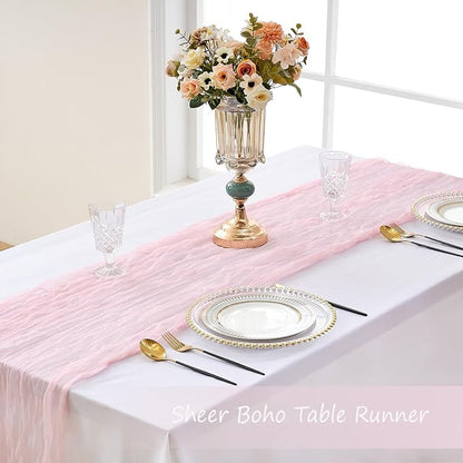 Pink Cheesecloth Table Runner Summer Halloween Christmas 10Ft Cheese Cloth - Image 6