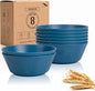 PYRMONT Large Salad Bowl 36 Oz Wheat Straw Bowls Set of 8 Alternative Plastic by PYRMONT