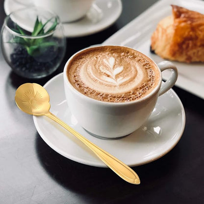 Maitys 16 Pcs Gold Flower Coffee Spoons - Image 4