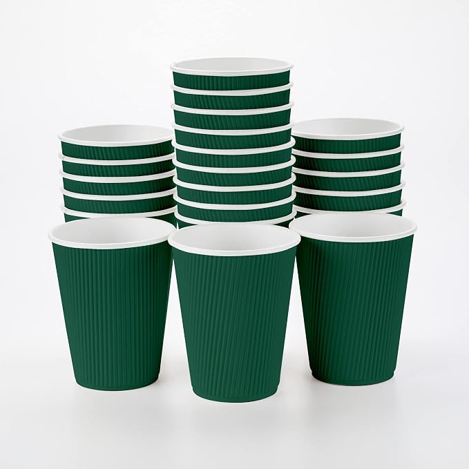 Restaurantware-12 Ounce Disposable Coffee Cups, 500 Ripple Wall Hot Cups by Restaurantware