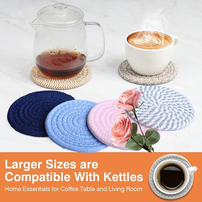 4.8" Sakura Pink Cotton Coasters - Image 5