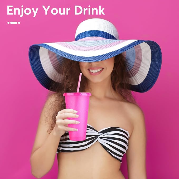 24 Pack Plastic Tumblers with Lids and Straw, Reusable Cups with Lids and - Image 4