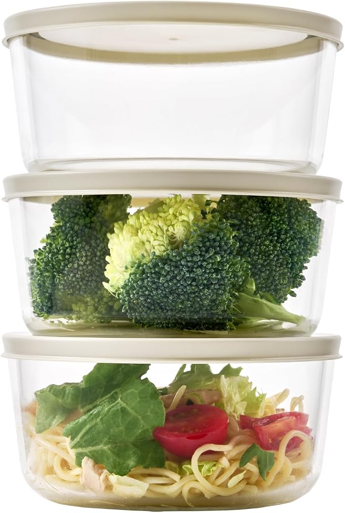 6-Piece Glass Food Storage Containers Set | 4-Cup, Leakproof | Microwave - Image 2