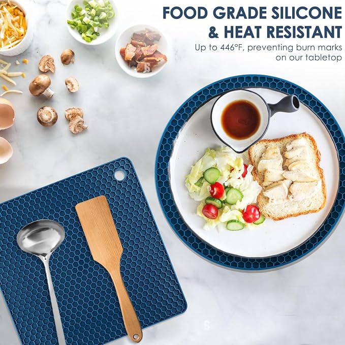 Silicone Trivets for Hot Dishes, Flexible Jar Opener Food Grade Spoon Holder - Image 2