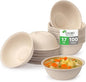 17 oz Paper Bowls (100 Pack) Disposable Bamboo Bowls - Heavy Duty, Microwavable Oven Safe - Perfect for Salads, Ice Cream, Hot Soups, Cereals & Party Fun - Eco-Friendly, Leak-Proof