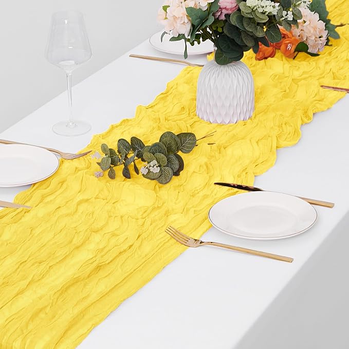 30 Pack Lemon Yellow Cheesecloth Table Runner 17 x 108 inch Cheese Cloth Table - Image 4