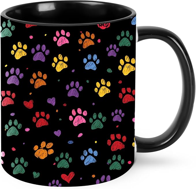 Yrebyou Paw Print Coffee Mug 11oz Ceramic Cup by Yrebyou