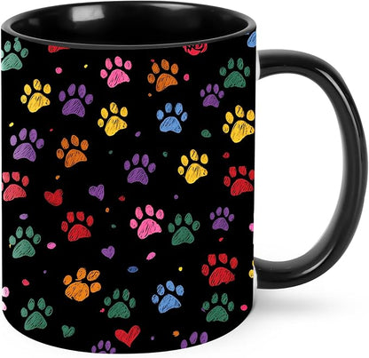 Yrebyou Paw Print Coffee Mug 11oz Ceramic Cup by Yrebyou