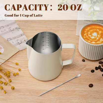 Amrules Milk Frothing Pitcher, 20oz Milk Frother Cup - Image 4