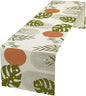 YCness Mid Century Green Boho Table Runner Summer Abstract Modern Palm Tree by YCness