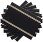 Placemats Set of 6 Durable Placemats Washable Kitchen Plastic Luxurious Table Mats for Home/Dining Room Decoration (Black)