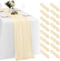 16 Pack Ivory Cheesecloth Table Runners 20x120 Inch Gauze Table Runner 10FT by Yorcari