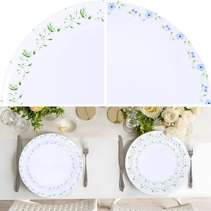 YOUBET 60PCS Blue and Green Floral Plastic Plates - Image 4