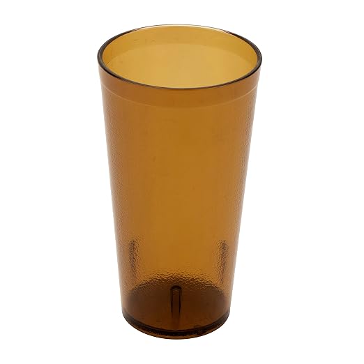G.E.T. 6620-1-A-EC Heavy-Duty Plastic Restaurant Tumblers, 20 Ounce, Amber | by GET