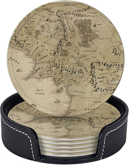 SEPTYK Middle Earth Map Pattern Coasters by SEPTYK
