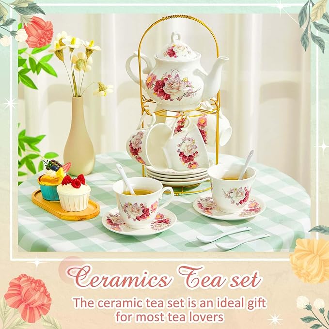Zhehao 20 Pcs Porcelain Tea Set - Image 3