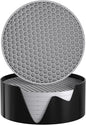 Silicone Coasters [8 Pack] with Holders Drink Coasters, for Hot or Cold Drinks Thickened, Non-Slip, Non-Stick (Gray)