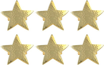 Star Napkin Holders, Durable Aluminum Napkin Rings Set of 6 by ALPHALivingHOME