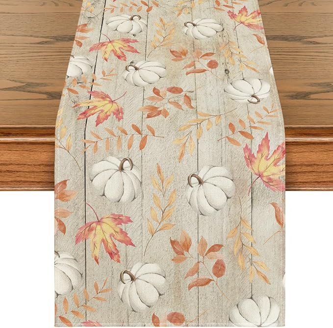 Artoid Mode 210 GSM Fall Table Runner 13x60 Inch Home Party Decor | Pumpkins by ArtoidMode